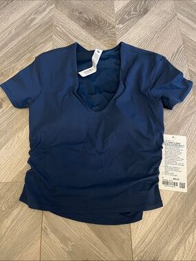lululemon athletica Ribbed V-Neck All It Takes Short Sleeve Top - Blue